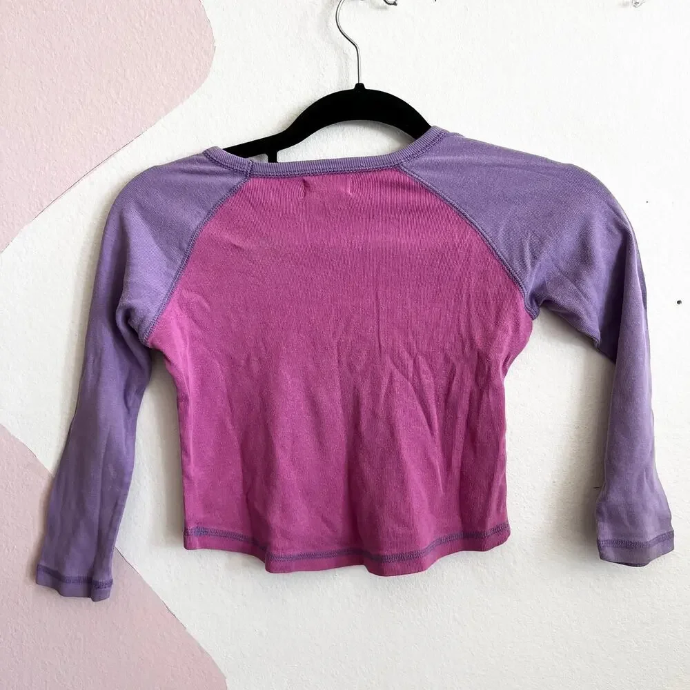 Girl's Children's Place Glittery Butterfly Long‎ Sleeve Top Size Small 5/6